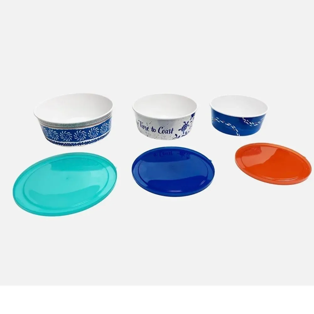 NWT in Box 6 Pc 3 Stacking Food Big Container Melamine Set Celebrate Together